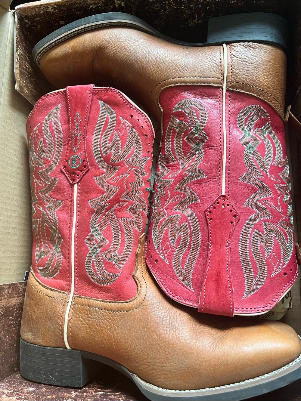 Tony Lama sz 9.5 leather western boots Pink Cowgirl Square toe